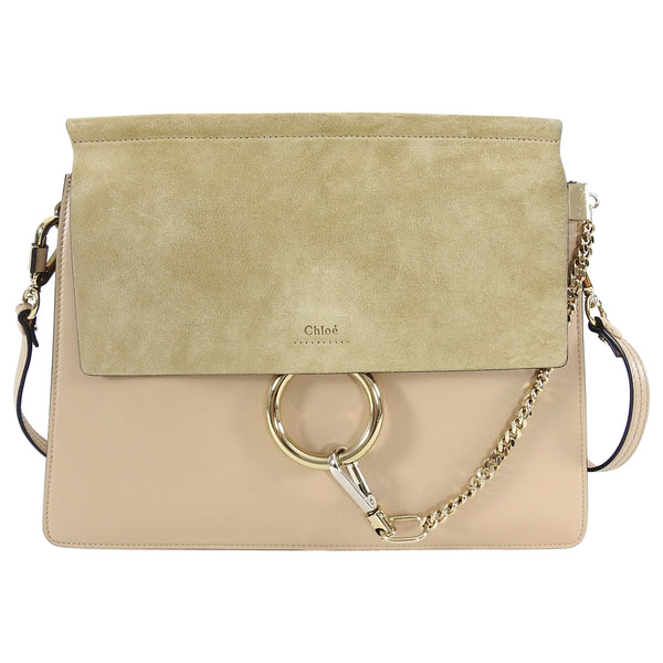 Chloe Faye Medium Beige Suede and Leather Chain Bag – I MISS YOU VINTAGE