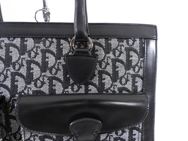 Vintage Dior Oblique monogram barrel bag Black Bag Made In France