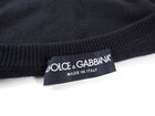 Dolce & Gabbana Black Rhinestone trim V-neck Sweater - 6
