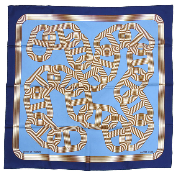 Hermes Circuit 24 Faubourg Silk Twill 90cm Scarf in Box – I MISS
