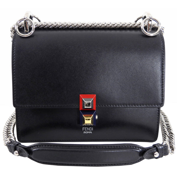 Black leather discount mini bag fendi