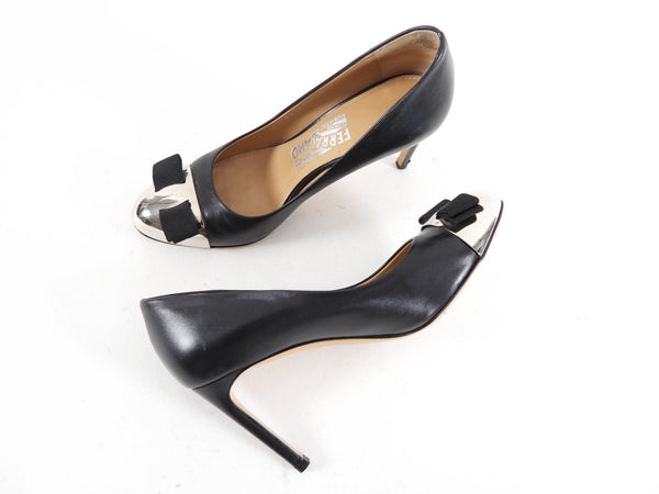 Leather heels Salvatore Ferragamo Black size 9 US in Leather - 42540047
