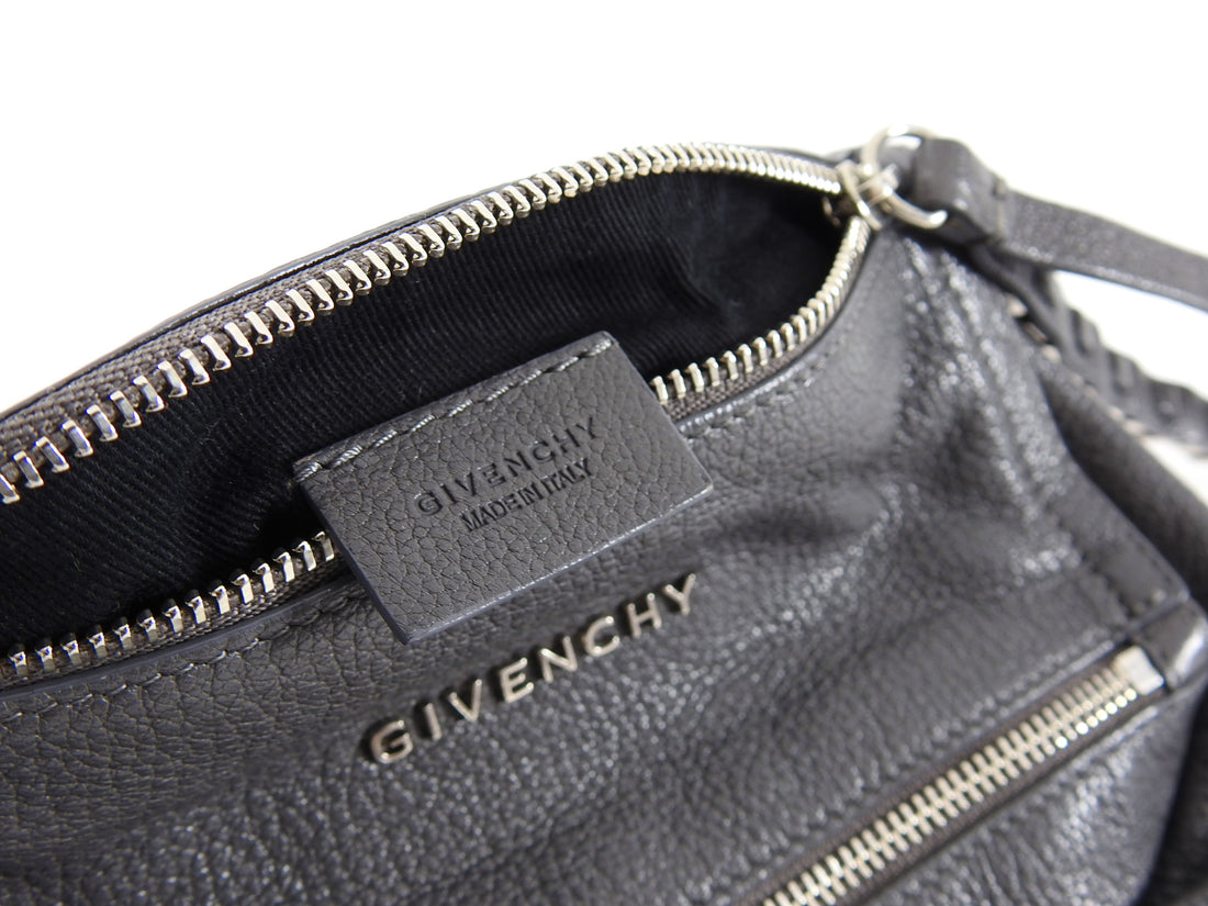 Givenchy Grey Mini Pandora Wristlet With Chain Strap