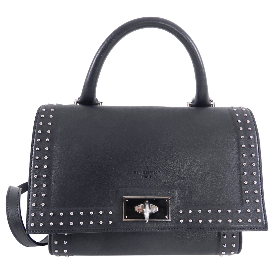 Givenchy Black Shark Tooth Mini Stud Shoulder Bag