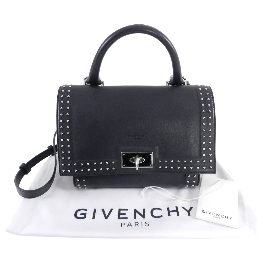 Givenchy Black Shark Tooth Mini Stud Shoulder Bag