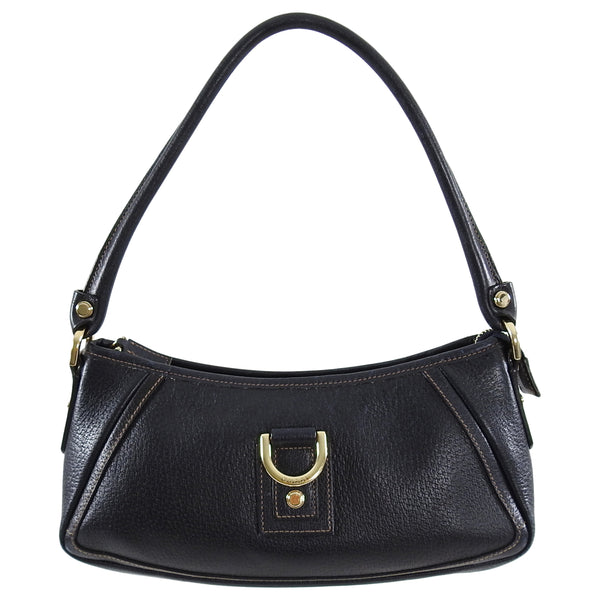 Gucci Black Leather Abbey D Ring Pochette Bag I MISS YOU