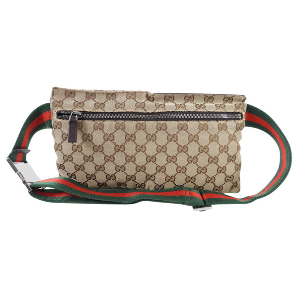 GUCCI Monogram Belt Bag Dark Brown 1225061