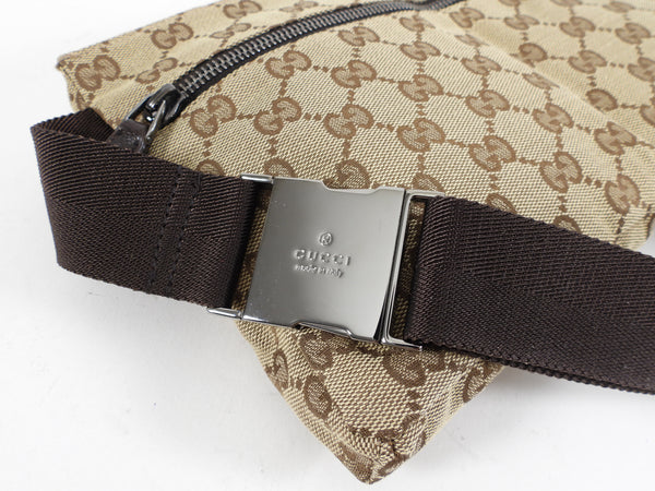 GUCCI Monogram Belt Bag Dark Brown 1230358