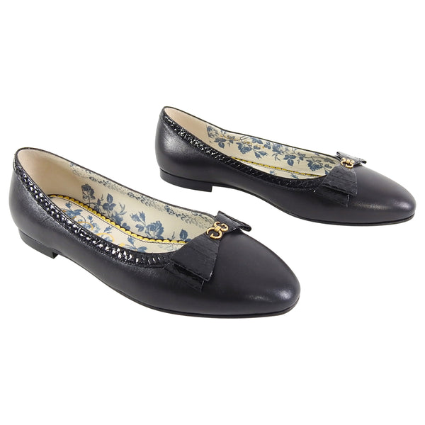 Gucci leather ballet on sale flat with bow