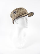 Gucci Brown Monogram Canvas Newsboy Hat with Grommets