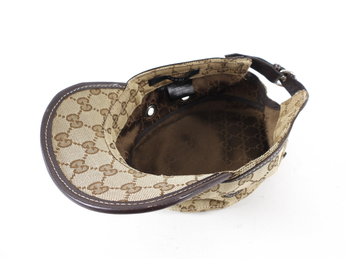 Gucci Brown Monogram Canvas Newsboy Hat with Grommets