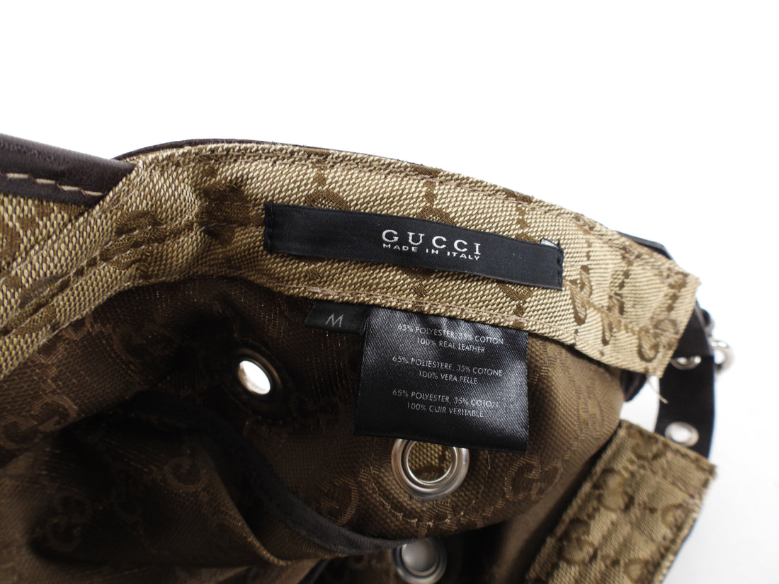 Gucci Brown Monogram Canvas Newsboy Hat with Grommets