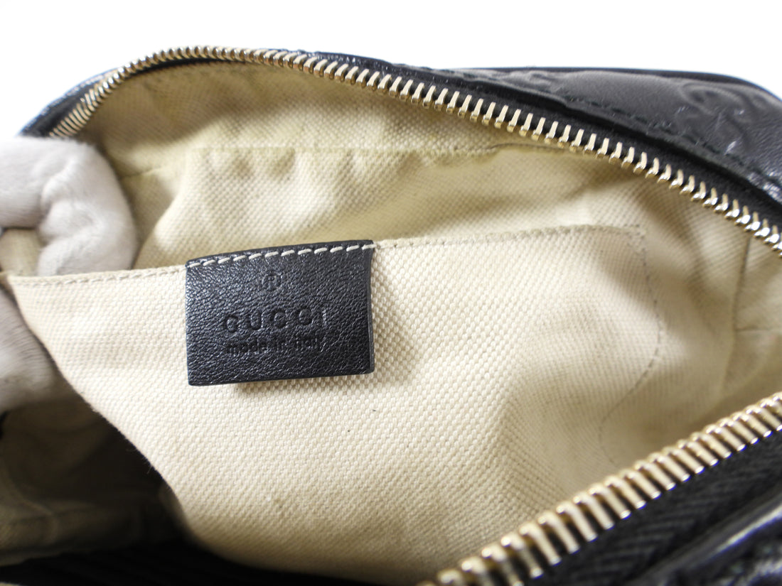 Gucci Black Guccissima Bree Camera Crossbody Bag