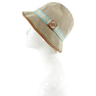 Gucci Beige GG Logo Web Stripe Bucket Hat - S