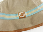 Gucci Beige GG Logo Web Stripe Bucket Hat - S