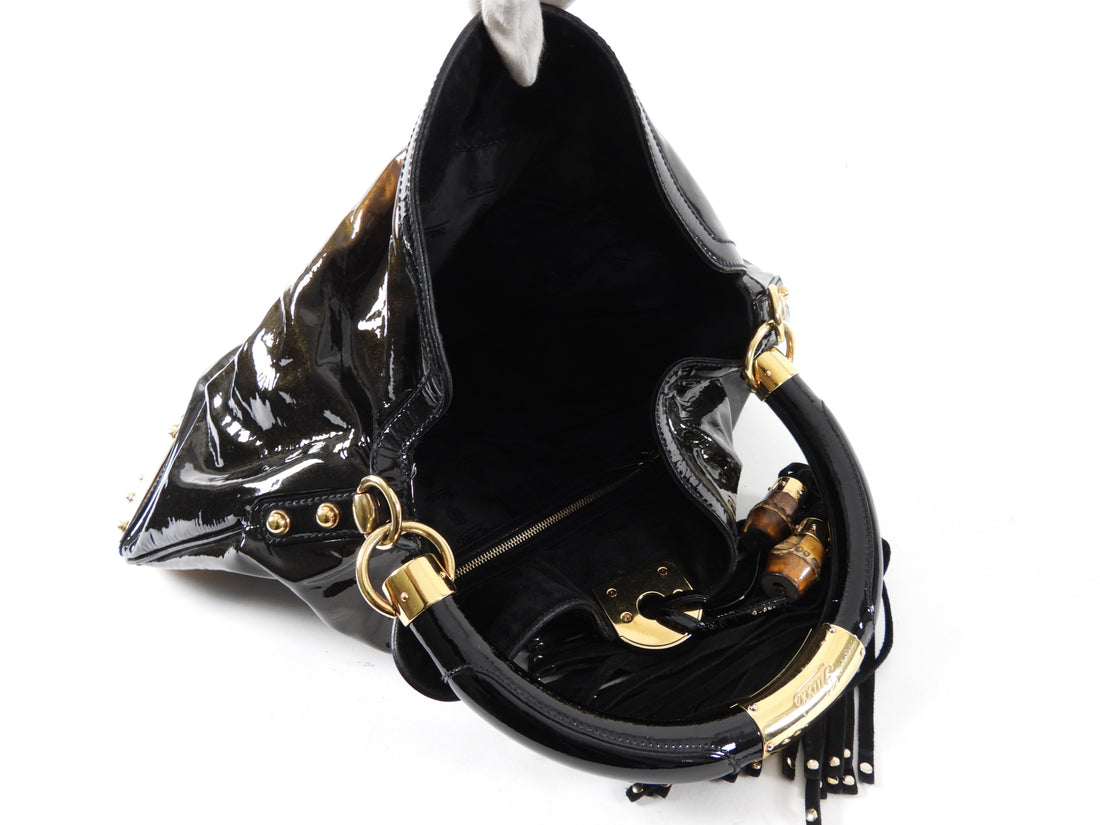 Gucci Patent Leather Ombre Indy Hobo Bag