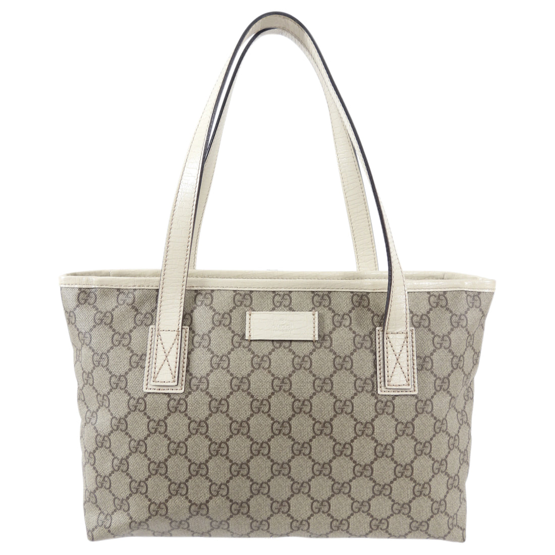 Gucci Monogram Supreme Small Ivory Tote Bag