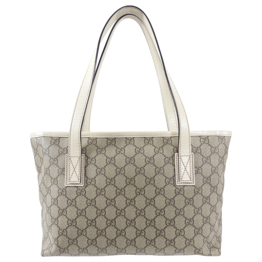 Gucci Monogram Supreme Small Ivory Tote Bag