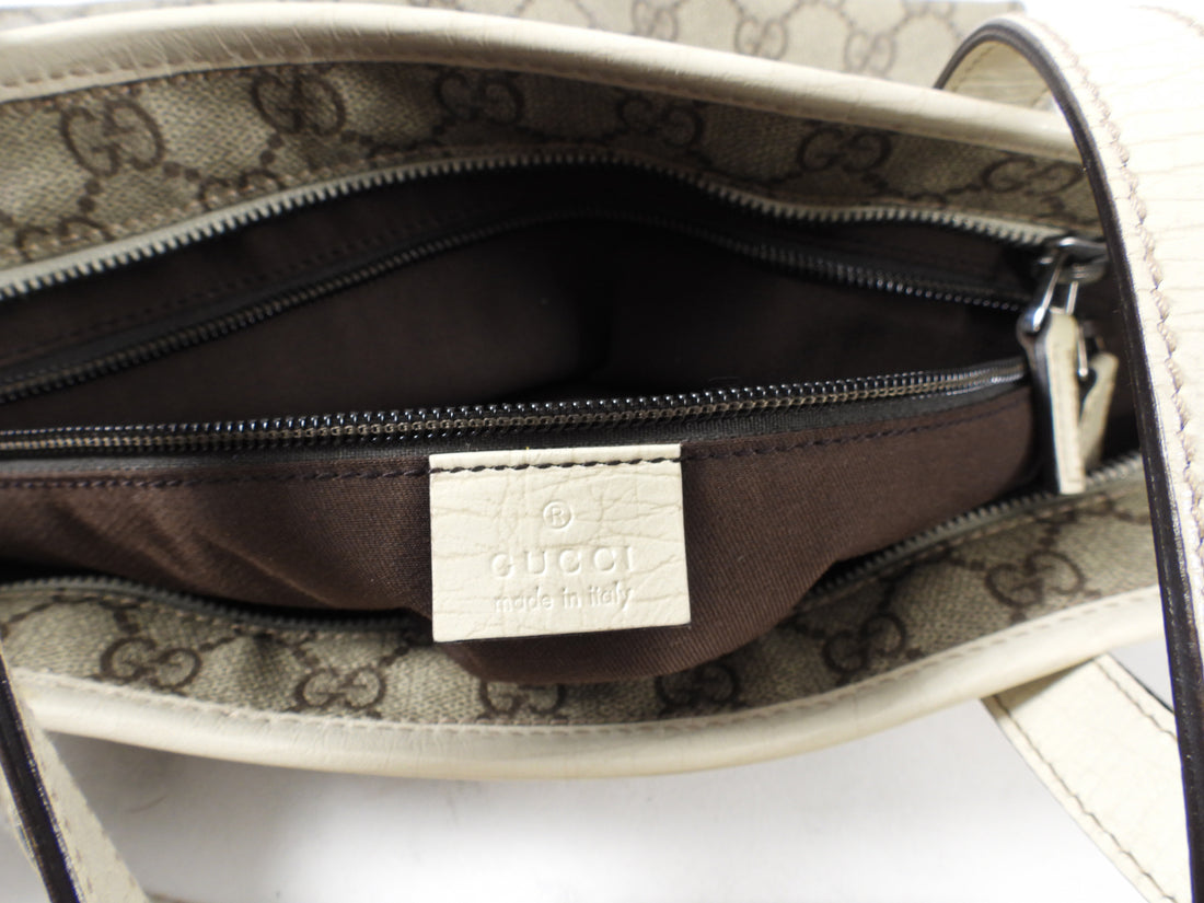 Gucci Monogram Supreme Small Ivory Tote Bag