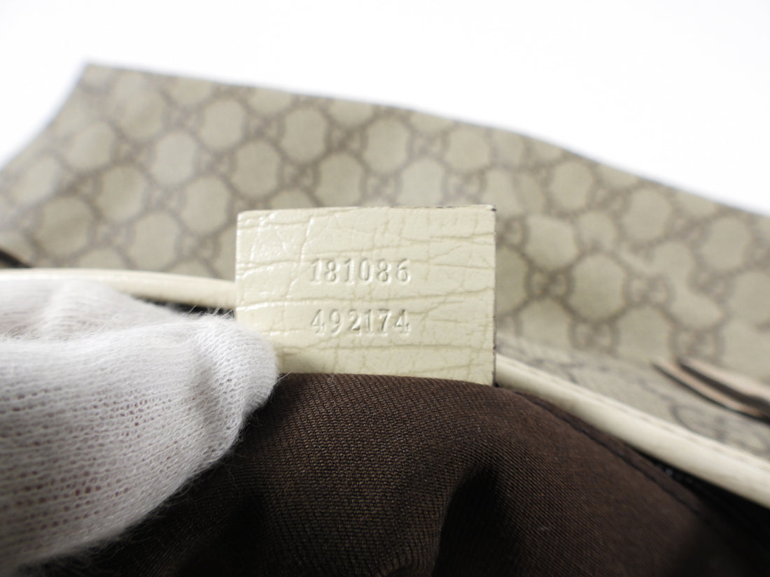 Gucci Monogram Supreme Small Ivory Tote Bag