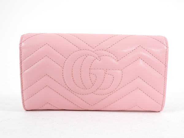 Gucci GG Marmont Continental Long Wallet Pink – Lost Designer