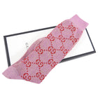 Gucci Pink and Red Long GG Logo Sparkle Socks
