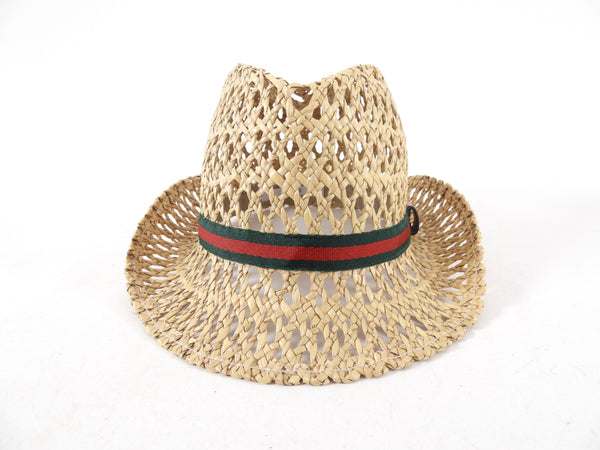 Gucci Straw Web Trim Fedora Hat – I MISS YOU VINTAGE