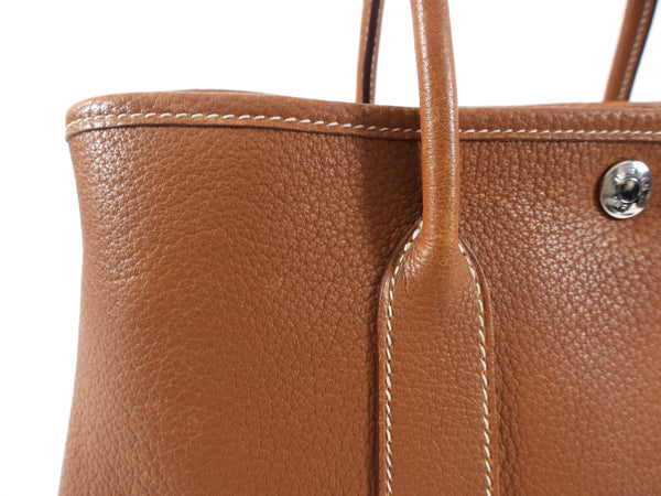 Hermes Burgundy Negonda Leather 30cm Garden Party TPM Bag For Sale