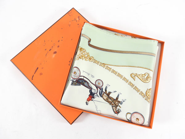 Hermes The Royal Mews Mint Green 90cm Scarf – I MISS YOU