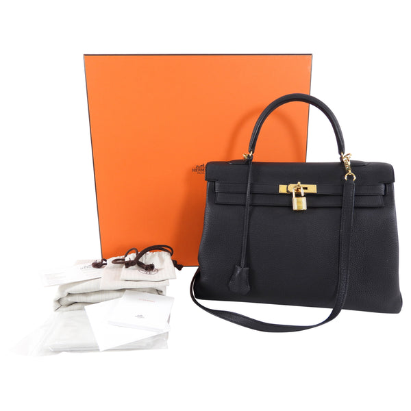 Hermès Kelly II Retourne 25cm Vert Bosphore Togo Handbag at