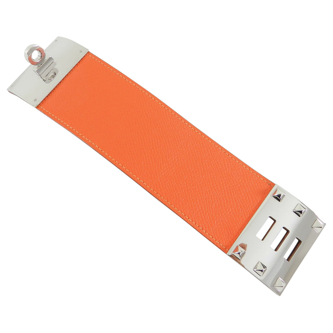 Hermes Kelly Extreme Orange Epsom Leather Cuff Bracelet