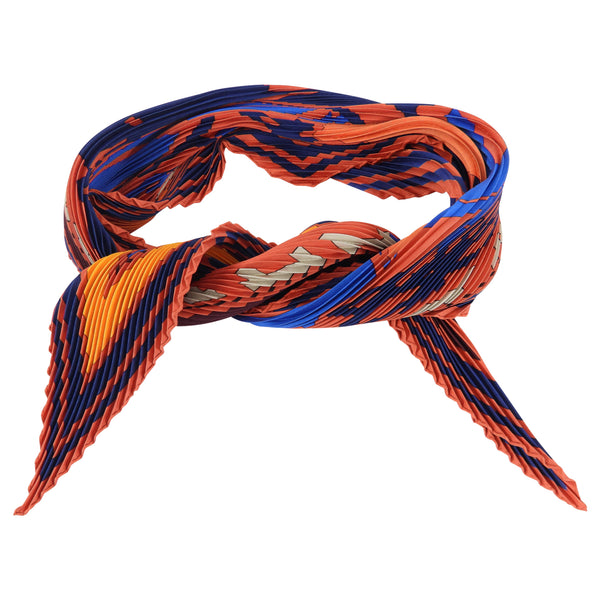 Hermes Plisse Orange Pleated Scarf 90cm - Ruby Lane