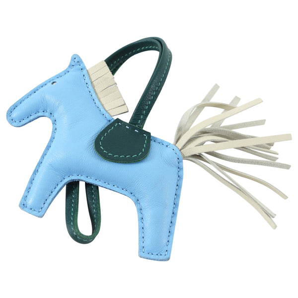 Hermes Rodeo MM Bag Charm Blue Celeste / Malachite / Craie – Mightychic