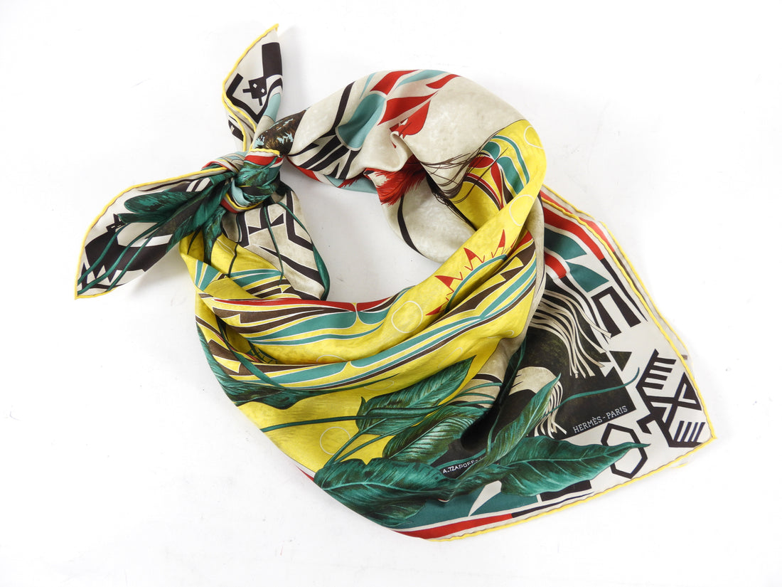 Hermes Wako-Ni Native American Woman 90cm Silk Scarf