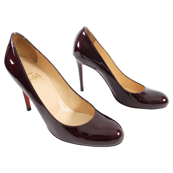 Christian Louboutin Burgundy Patent Simple Pump 100 - 39.5 / 9