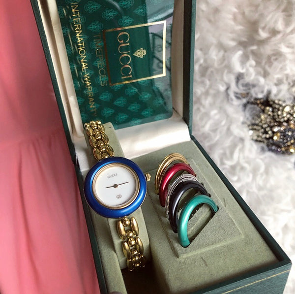 Gucci women's watch with changeable bezels sale