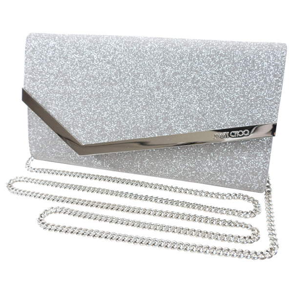 Jimmy choo sale emmie glitter clutch