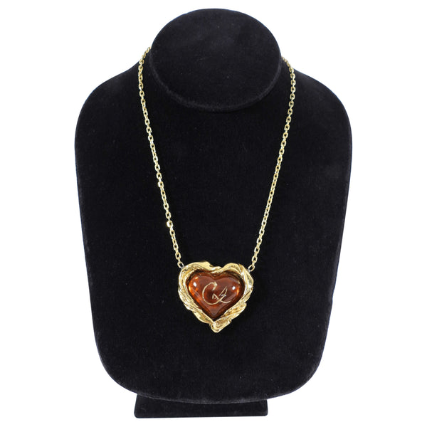 Christian Lacroix Vintage 1990's Resin Heart Necklace – I MISS YOU