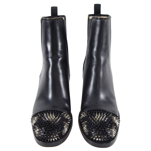 Christian Louboutin Otaboo Spike Studded Ankle Boots Black 38