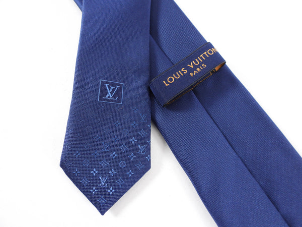 Louis Vuitton - Authenticated Tie - Silk Blue Plain for Men, Never Worn, with Tag