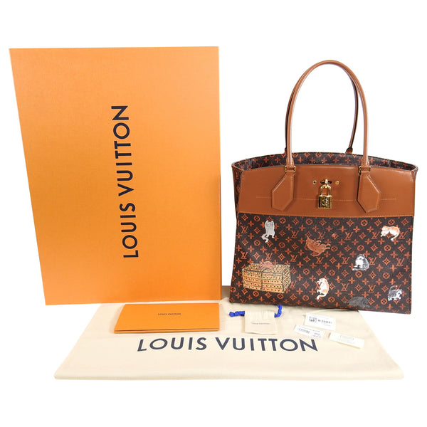 Louis Vuitton X Grace Coddington Animal Printed Monogram Canvas and Leather City  Steamer Cabas XXL Bag Louis Vuitton