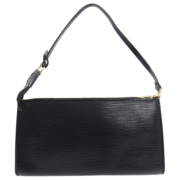 Louis Vuitton Small Black Epi Pochette Demi Lune Bag – I MISS YOU