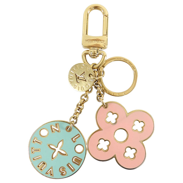 Pre-owned Louis Vuitton Looping Enamel Gold Tone Key Ring