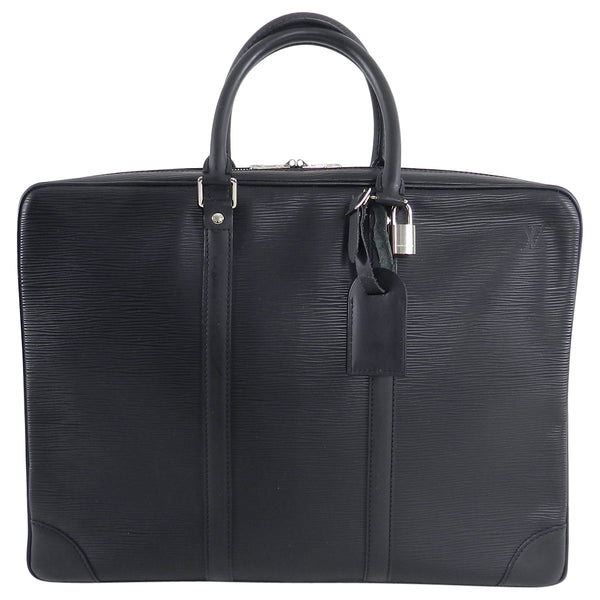 Louis Vuitton Black Epi Porte Documents Voyage Laptop Bag – I MISS