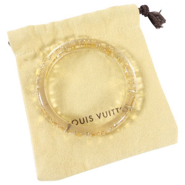 Louis Vuitton Clear Resin Monogram Inclusion Bangle Bracelet Size 20cm  Louis Vuitton