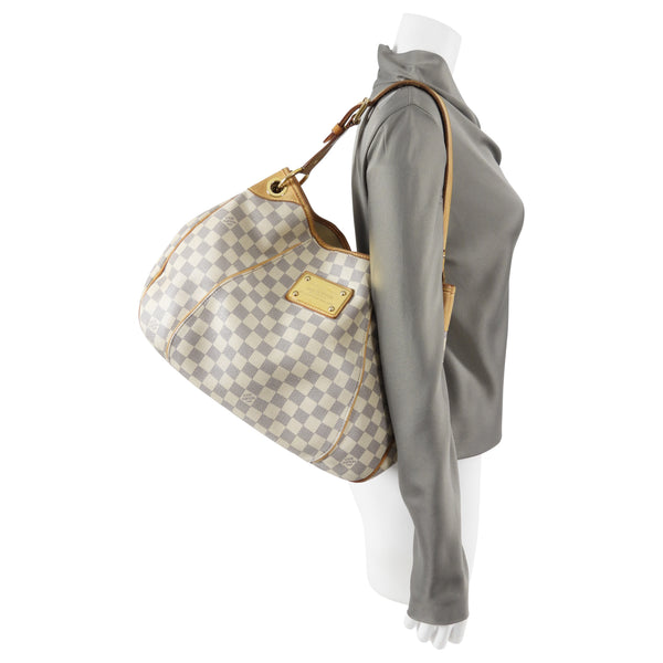 Galleria bag, small, blue damier Louis Vuitton Beige in Leather - 347721