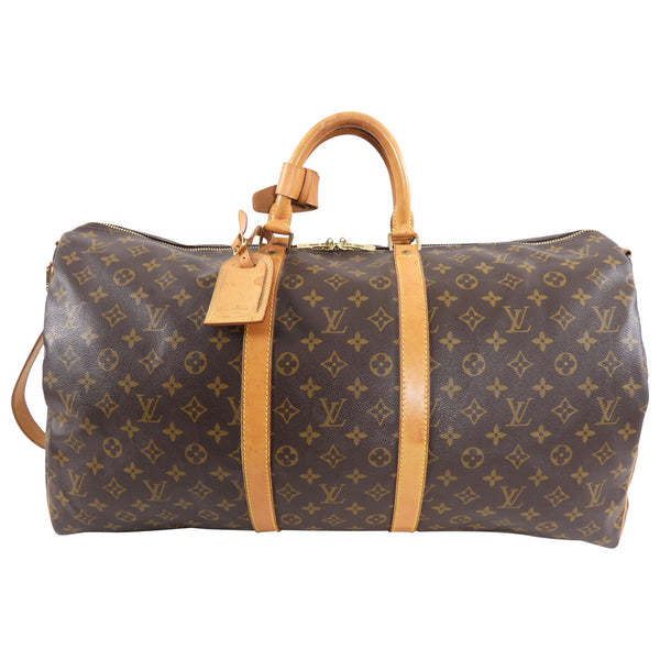 LOUIS VUITTON Keepall 45 Monogram Canvas Duffle Travel Bag Brown