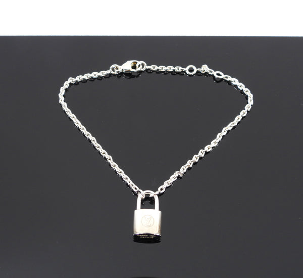 Louis Vuitton Tone Lockit Cord Bracelet in Sterling Silver – FashionsZila