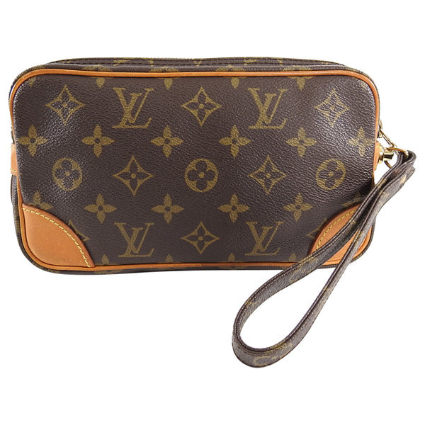 Louis Vuitton Bag Monogram Marly Dragonne PM Brown Canvas Second Clutch  Mens M51827
