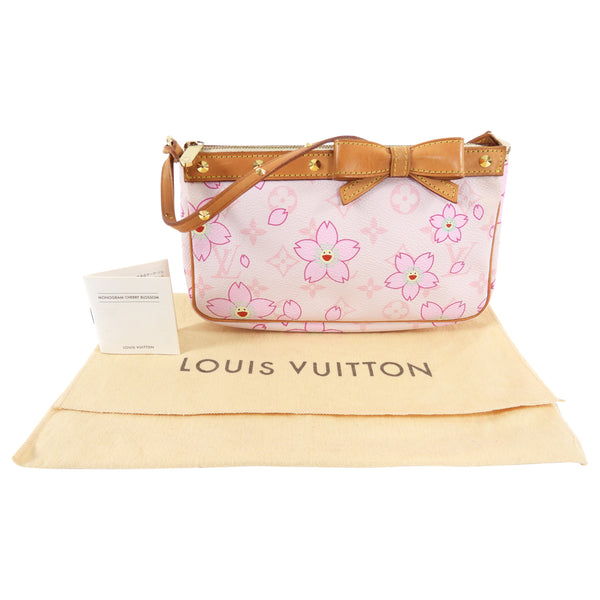 Louis Vuitton Murakami Pink Cherry Blossom Pochette Accessoires at 1stDibs   louis vuitton pink cherry blossom pochette, louis vuitton murakami  pochette, louis vuitton murakami cherry blossom